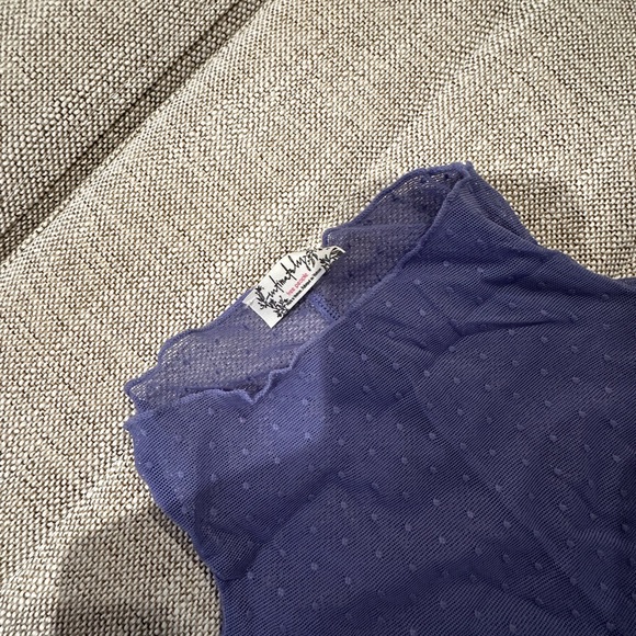 free people on the dot layering top periwinkle blue - Picture 3 of 3